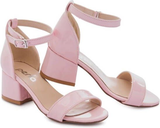 Tulleen patent leather block-heel sandals Pink