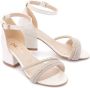Tulleen pearl-embellished faux-leather sandals White - Thumbnail 3