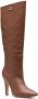 TWINSET 100mm pointed-toe leather boots Brown - Thumbnail 2