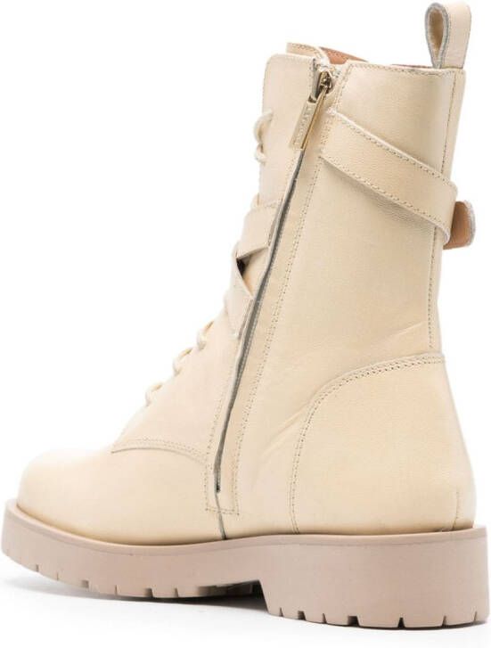 TWINSET 40mm leather ankle boots Neutrals