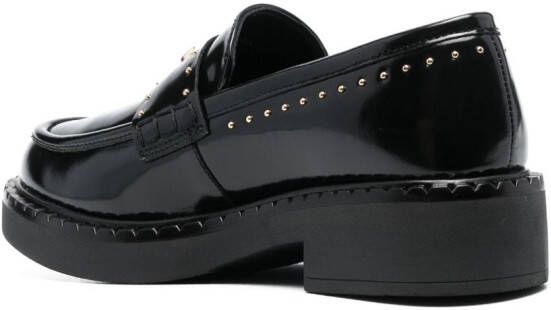 TWINSET 40mm stud-embellished leather loafers Black