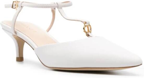 TWINSET 65mm faux-leather pumps White