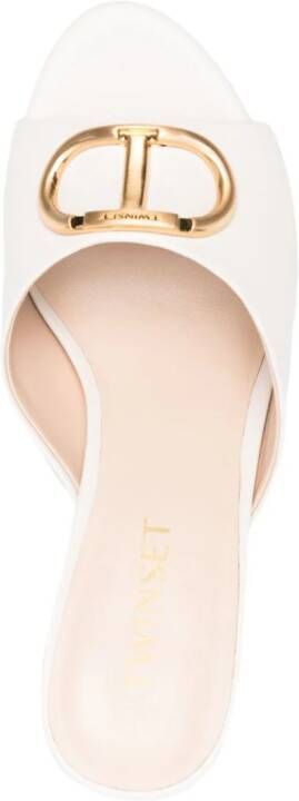 TWINSET 85mm leather mules White
