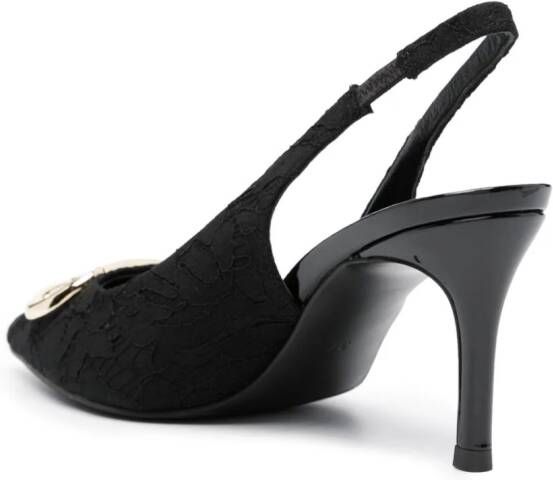 TWINSET 85mm Oval T-logo slingback pumps Black