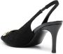 TWINSET 85mm Oval T-logo slingback pumps Black - Thumbnail 3