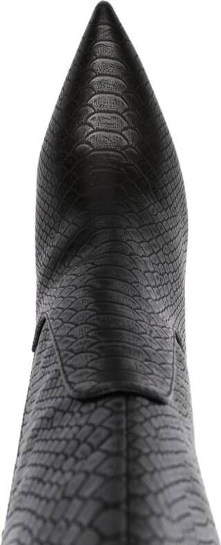 TWINSET 90mm crocodile-effect knee boots Black