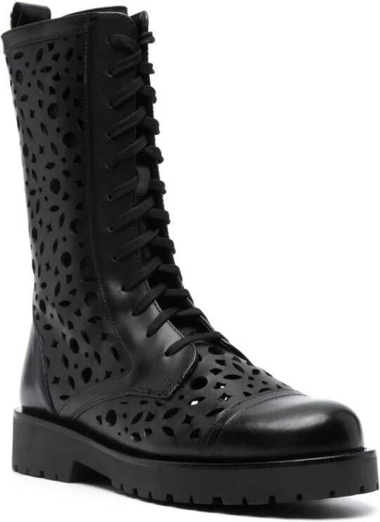 TWINSET Anfibio leather boots Black