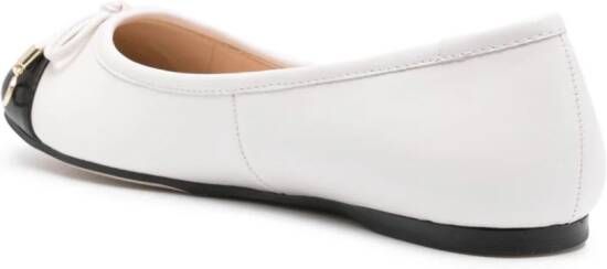 TWINSET bow-detailed two-tone ballerina shoes White