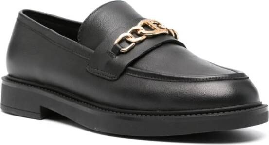 TWINSET chain-link leather loafers Black