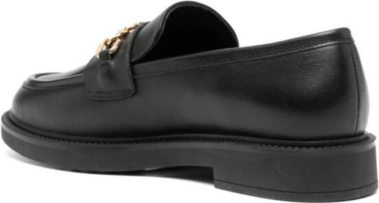 TWINSET chain-link leather loafers Black