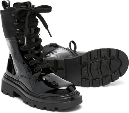 TWINSET Kids lace-up combat boots Black