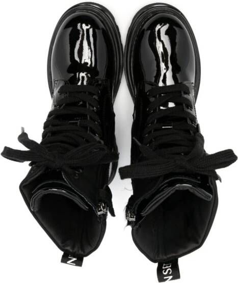 TWINSET Kids lace-up combat boots Black