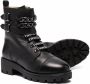 TWINSET Kids logo-laced leather boots Black - Thumbnail 2