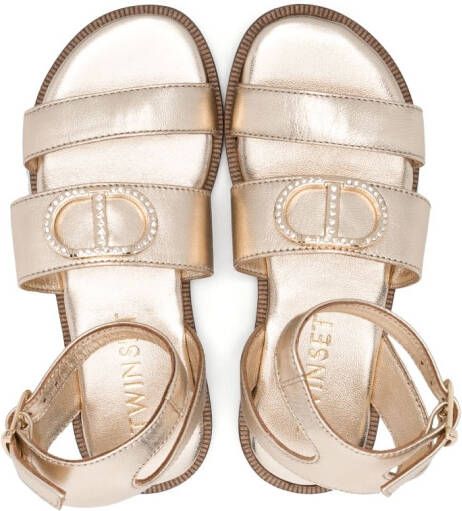 TWINSET Kids strap-design sandals Gold
