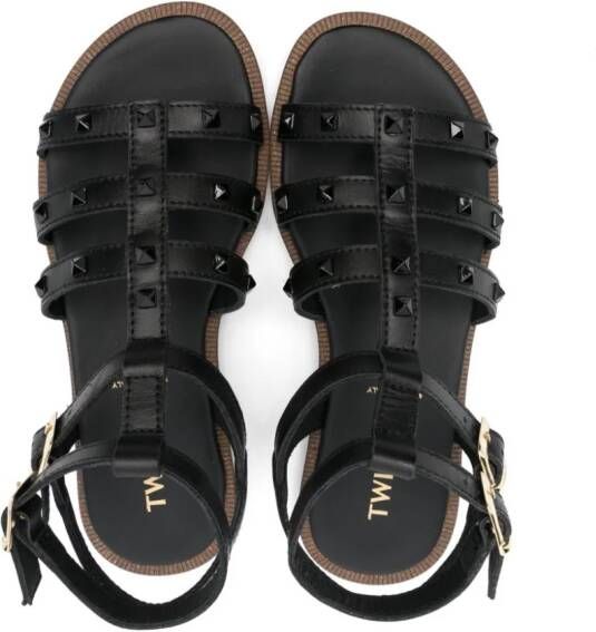 TWINSET Kids stud-embellished leather sandals Black