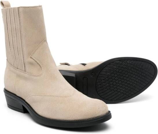 TWINSET Kids zip-up suede ankle boots Neutrals