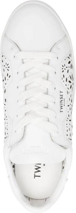 TWINSET laser-cut leather sneakers White