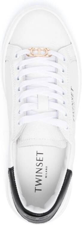 TWINSET leather platform sneakers White