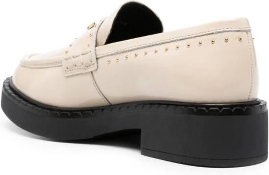 TWINSET Oval T logo leather loafers Neutrals