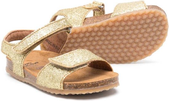 Two Con Me By Pépé glitter-effect leather sandals Gold