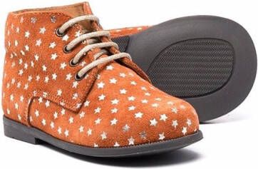 Two Con Me By Pépé star-print lace-up boots Brown