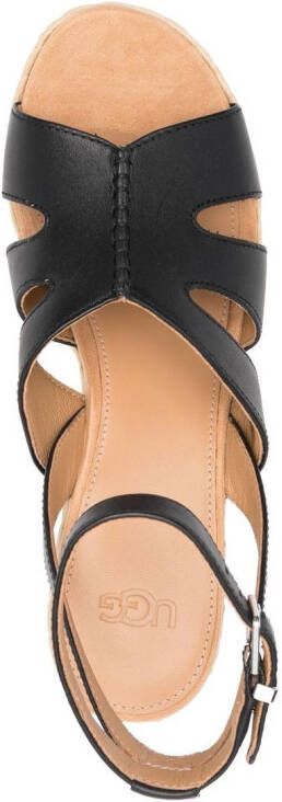 UGG braided-wedge heeled sandals Black