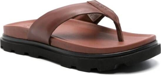 UGG Capitola leather flip flops Brown