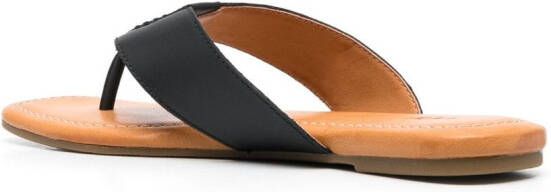 UGG Carey leather flip flops Black