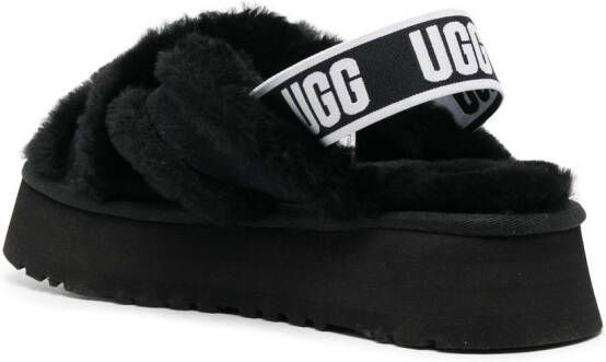UGG chunky logo-print sandals Black