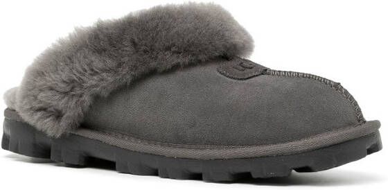 UGG Coquette fur-trimmed slippers Grey