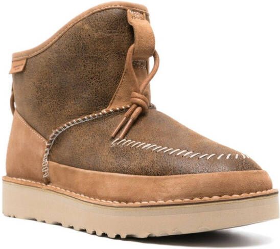 UGG decorative-stitching leather boots Brown