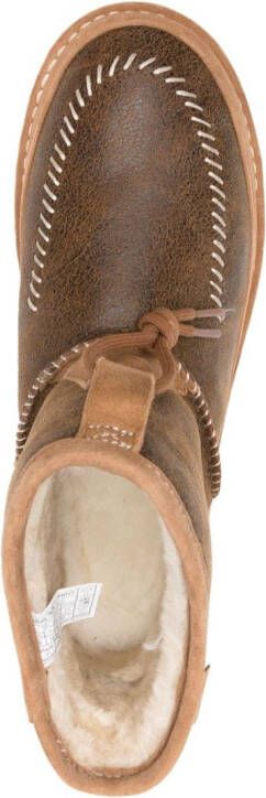 UGG decorative-stitching leather boots Brown