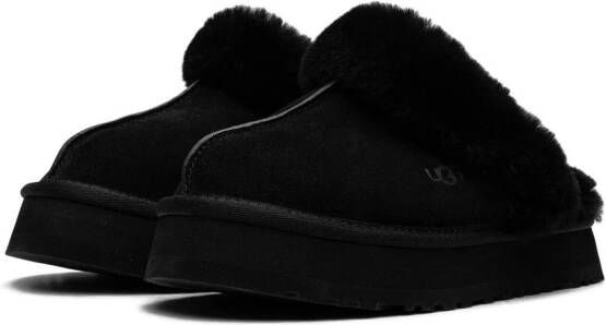 UGG Disquette shearling-trimmed suede slippers Black