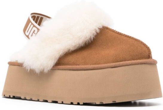 UGG Funkette 60mm suede slingback slippers Brown