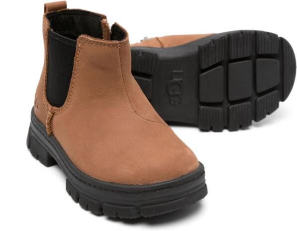 UGG Kids Ashton logo-embossed leather boots Brown