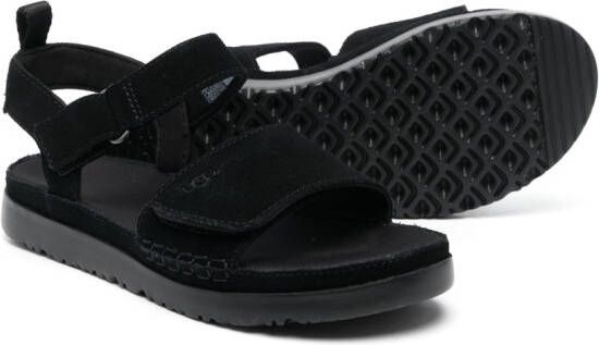 UGG Kids calf suede slingback sandals Black
