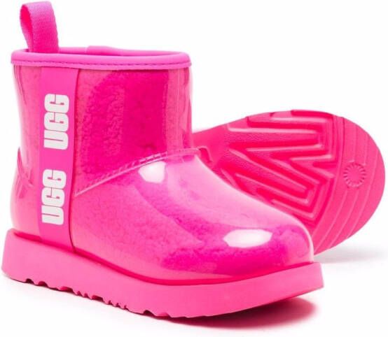 UGG Kids Classic Mini II shearling rain boots Pink