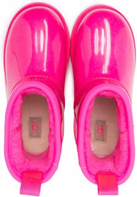 UGG Kids Classic Mini II shearling rain boots Pink