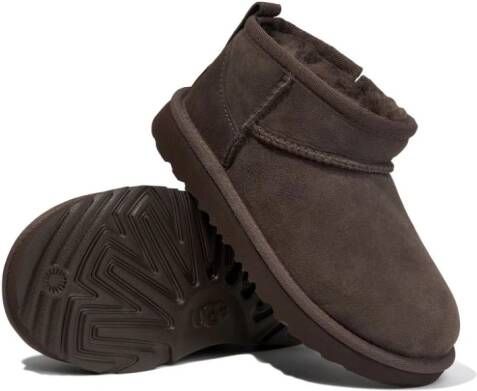 UGG Kids Classic Ultra Mini suede ankle boots Brown