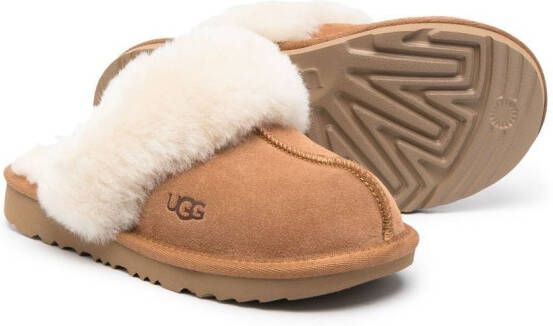 UGG Kids Cozy II shearling-trimmed slippers Brown