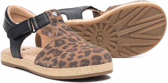 UGG Kids Emmery leopard sandals Brown