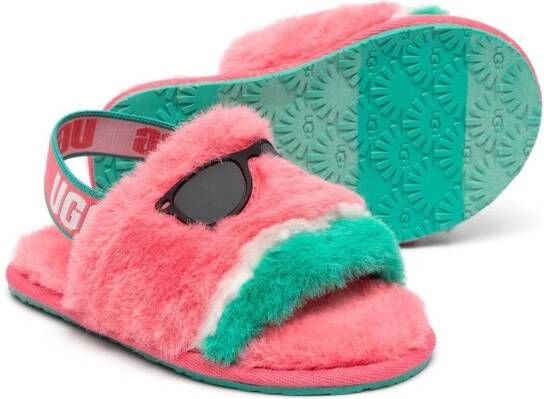 UGG Kids Fluff Yeah Watermelon slippers Pink