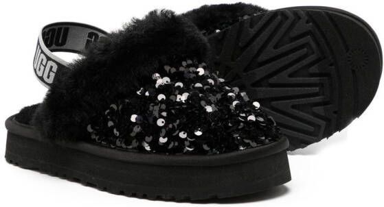 UGG Kids Funkette sequin-embellished slippers Black