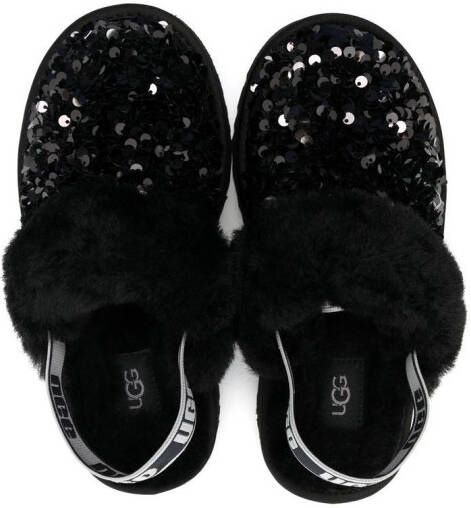 UGG Kids Funkette sequin-embellished slippers Black