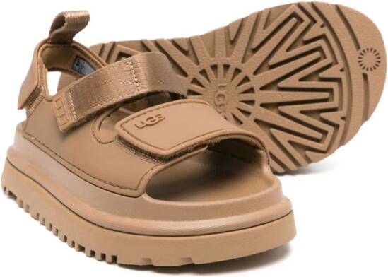 UGG Kids GoldenGlow touch-strap sandals Brown