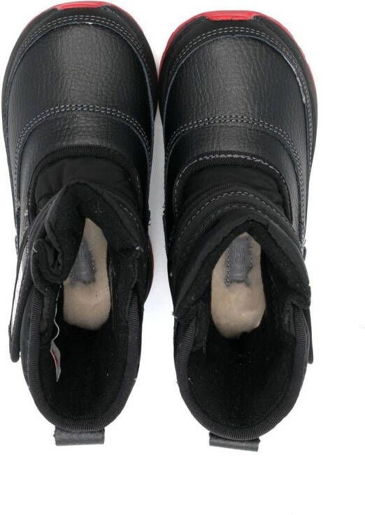 UGG Kids leather logo print boots Black