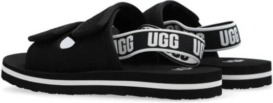 UGG Kids logo-print touch-strap sandals Black