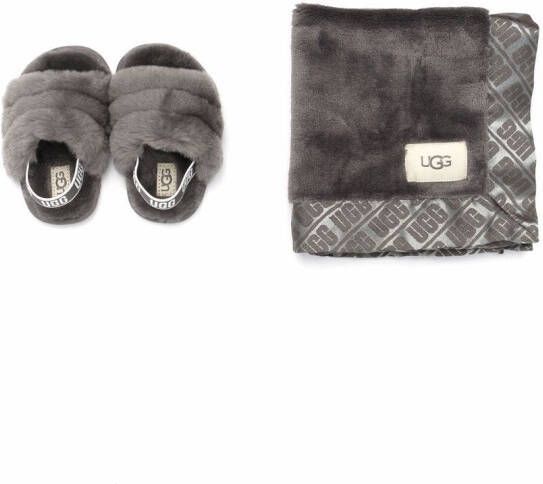 UGG Kids logo-slingback sandals set Grey