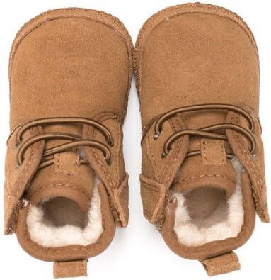 UGG Kids shearling-lined lace-up boots Brown