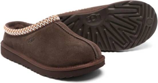 UGG Kids Tasman stitching-detail slippers Brown